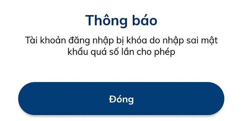 Tài khoản người dùng bị khóa do nhập sai mật khẩu nhiều lần
